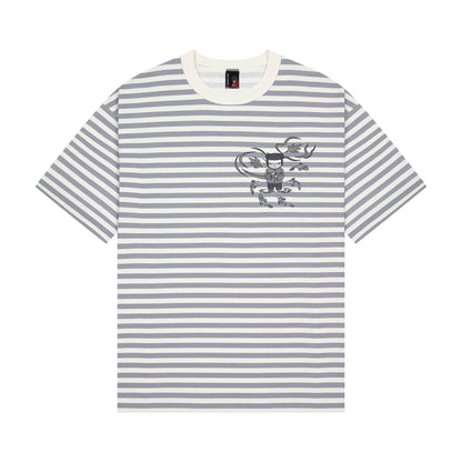 "koi" T Shirt grey striped