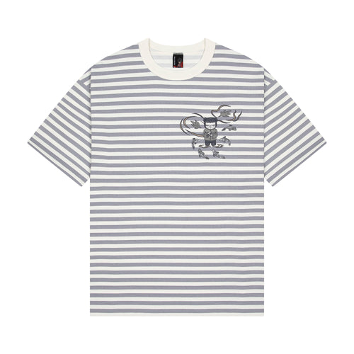 "koi" T Shirt grey striped