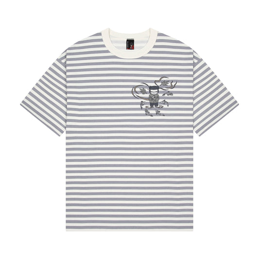 "koi" T Shirt grey striped
