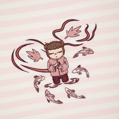 "koi" T Shirt pink striped