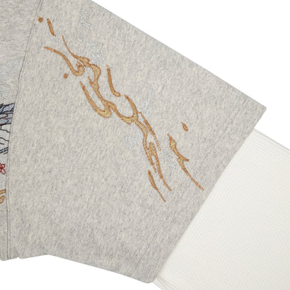 "yakuza" layered Longsleeve grey