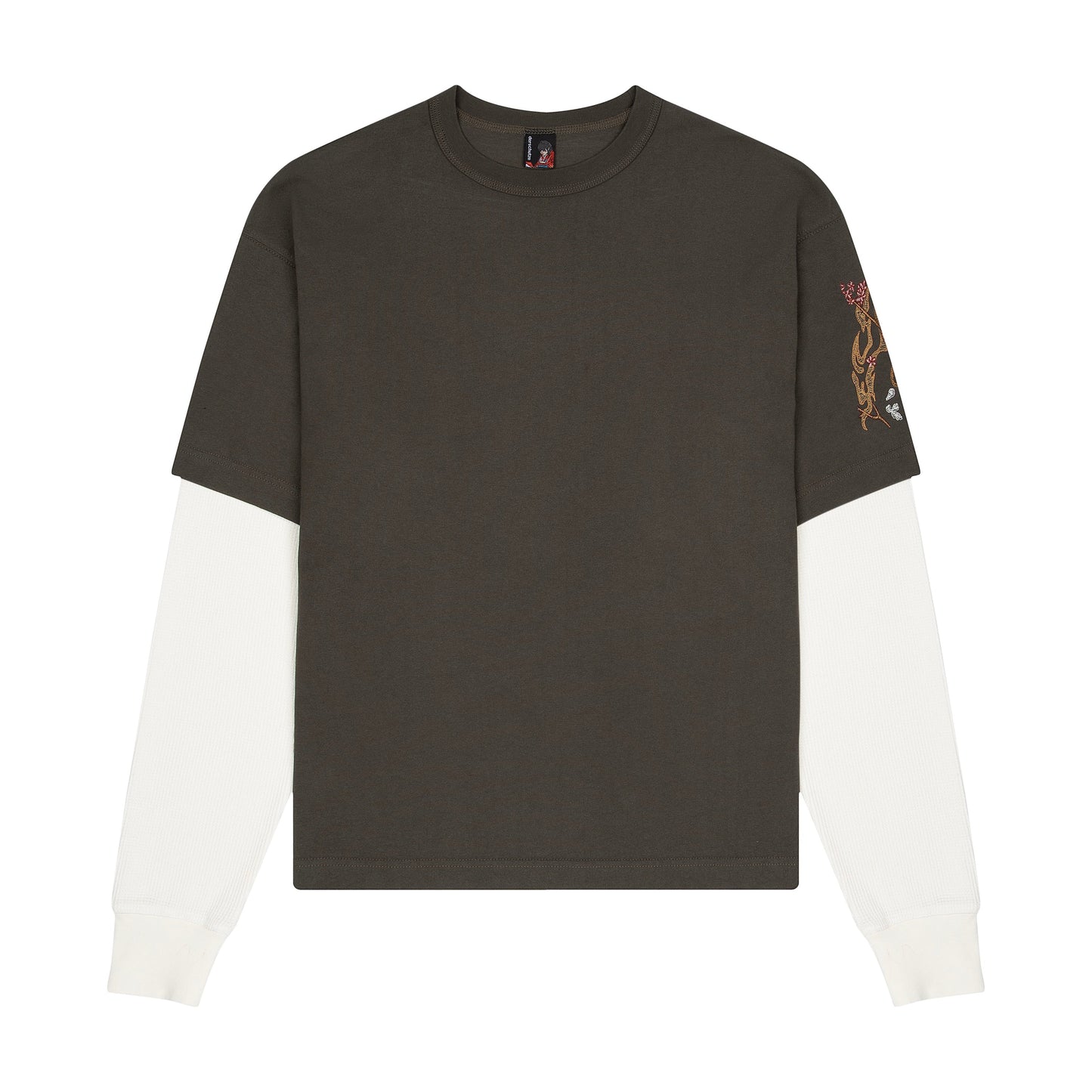 "yakuza" layered Longsleeve khaki