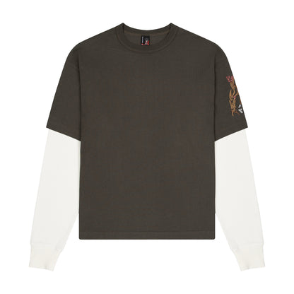 "yakuza" layered Longsleeve khaki
