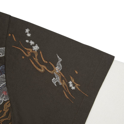 "yakuza" layered Longsleeve khaki