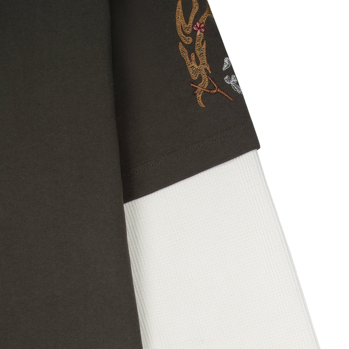 "yakuza" layered Longsleeve khaki