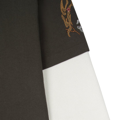 "yakuza" layered Longsleeve khaki