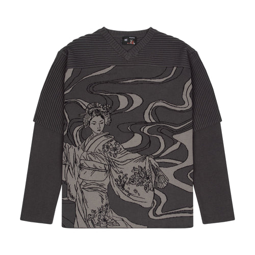 "yakuza" Layered knitted Jersey