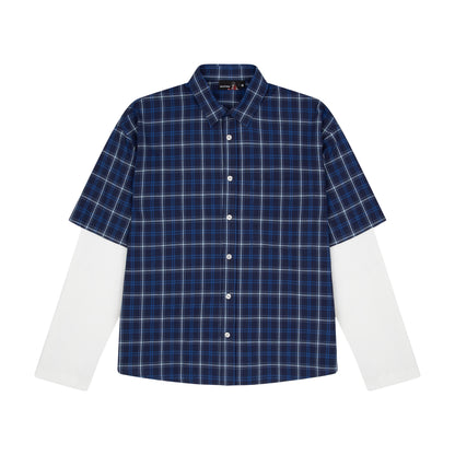 "yakuza" layered Shirt navy