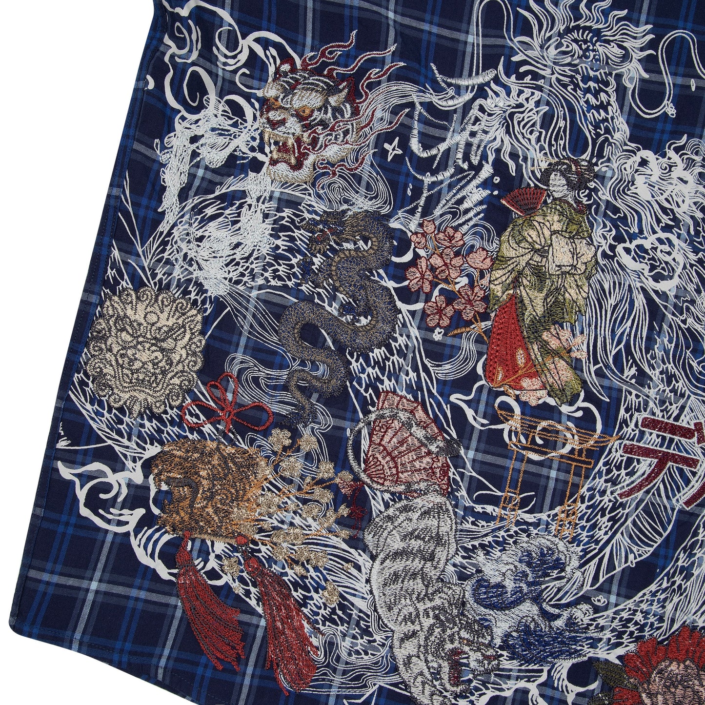 "yakuza" layered Shirt navy