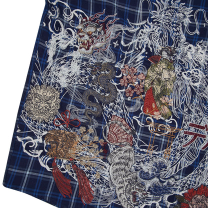 "yakuza" layered Shirt navy