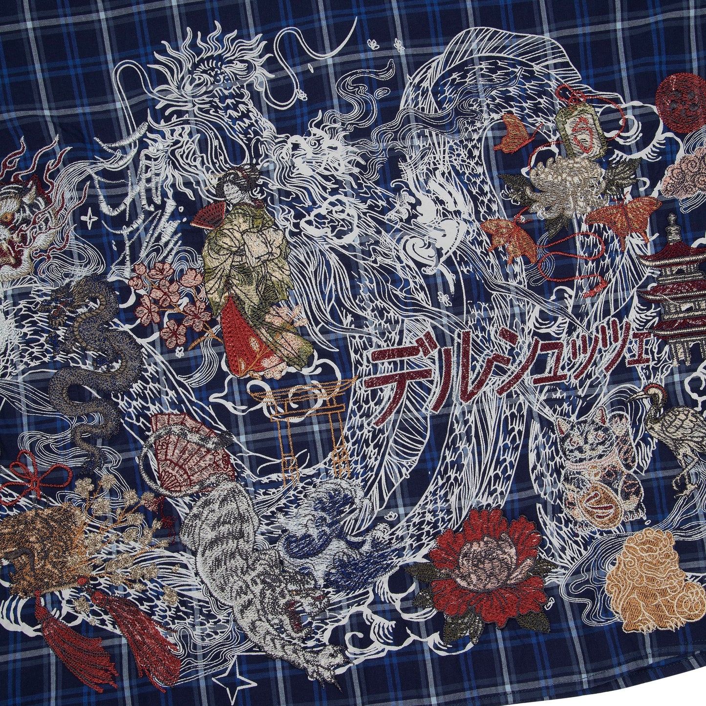 "yakuza" layered Shirt navy