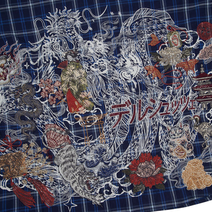 "yakuza" layered Shirt navy