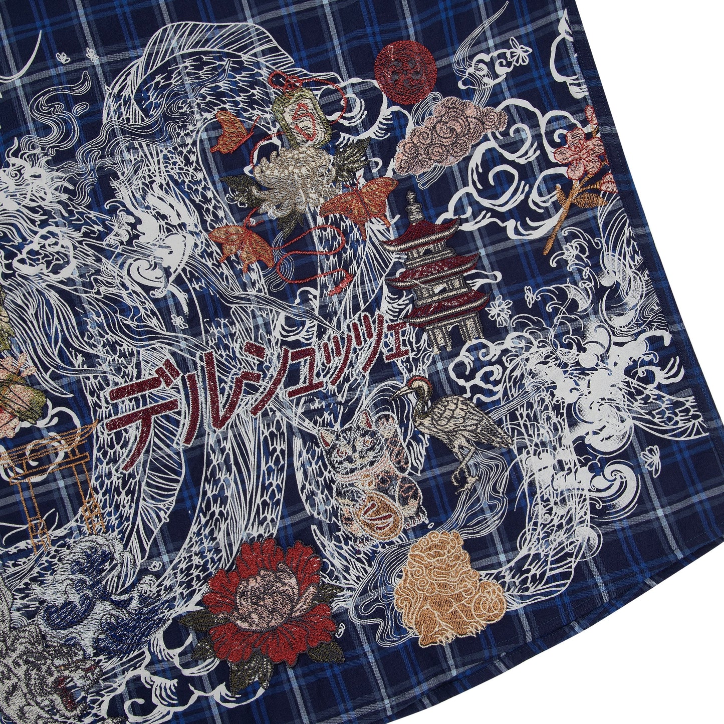 "yakuza" layered Shirt navy