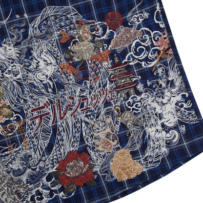 "yakuza" layered Shirt navy