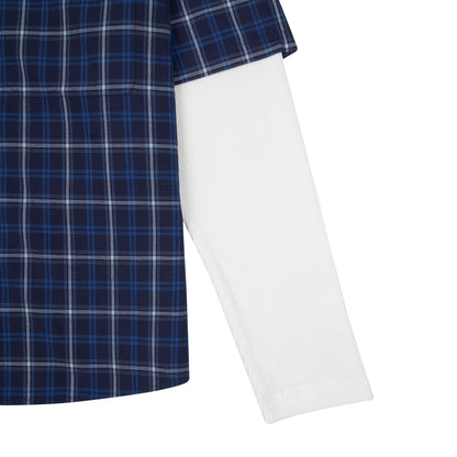 "yakuza" layered Shirt navy