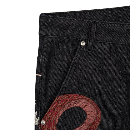 "yakuza" raw Denim black