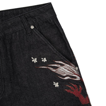 "yakuza" raw Denim black