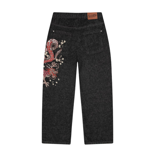 "yakuza" raw Denim black 01