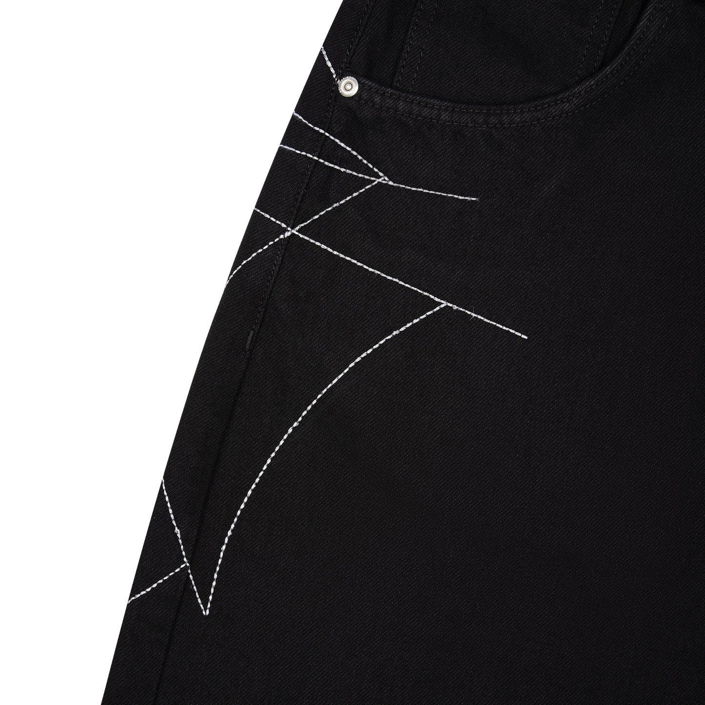 "spiderweb" raw Denim