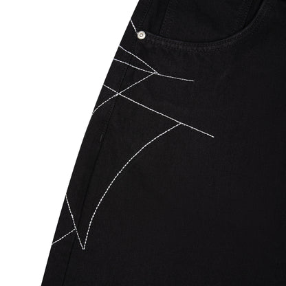 "spiderweb" raw Denim