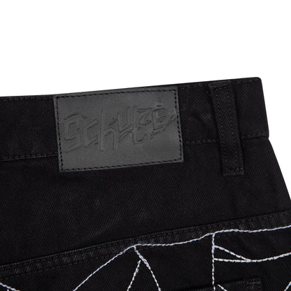 "spiderweb" raw Denim