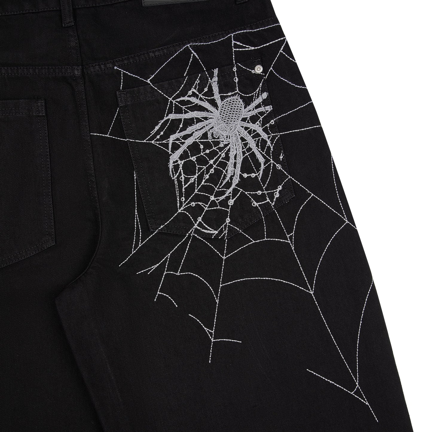 "spiderweb" raw Denim