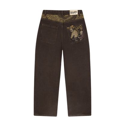 "yakuza" brown washed Denim