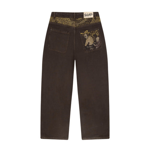 "yakuza" brown washed Denim