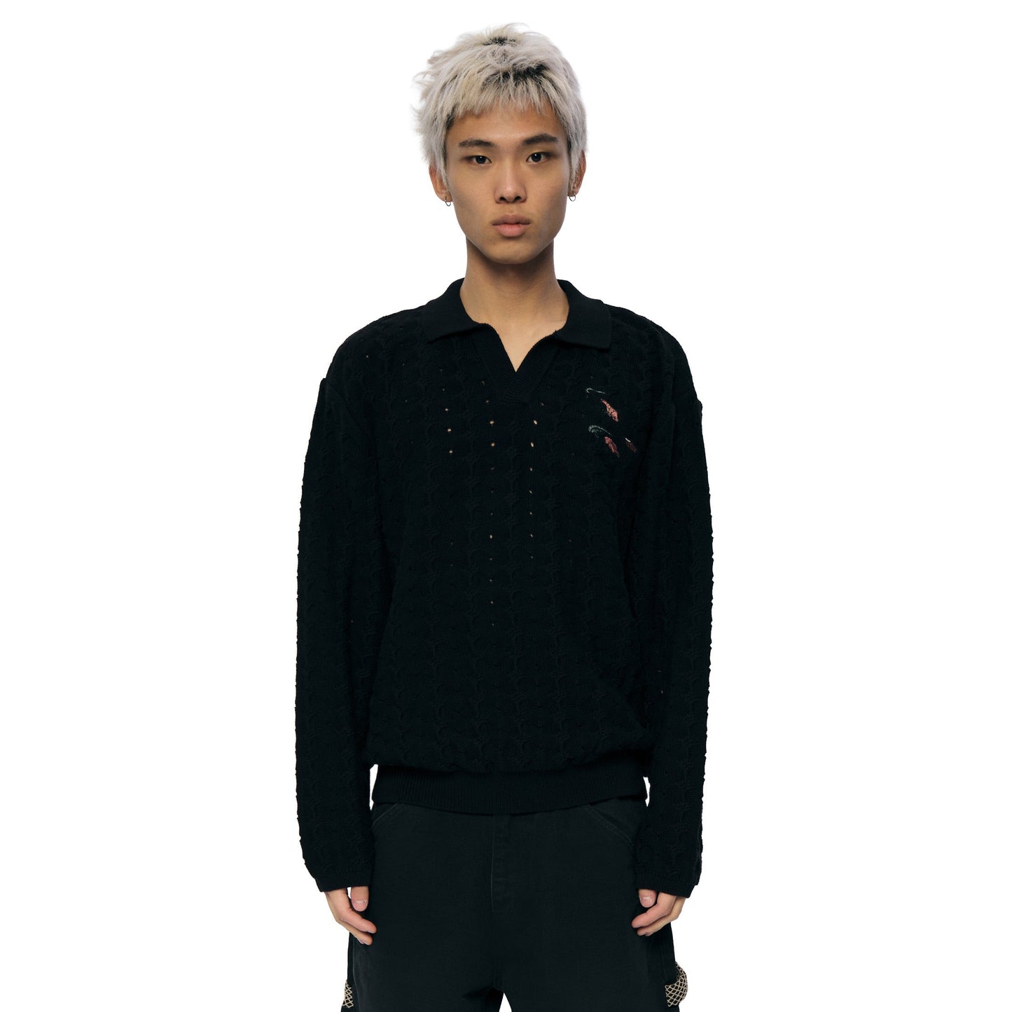 "lotus v2" longsleeve Knit black