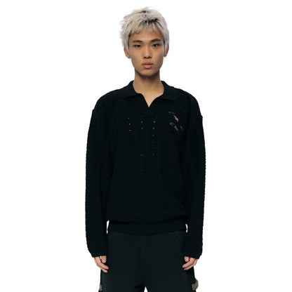 "lotus v2" longsleeve Knit black