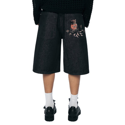 "koi fish v2" Jorts raw indigo