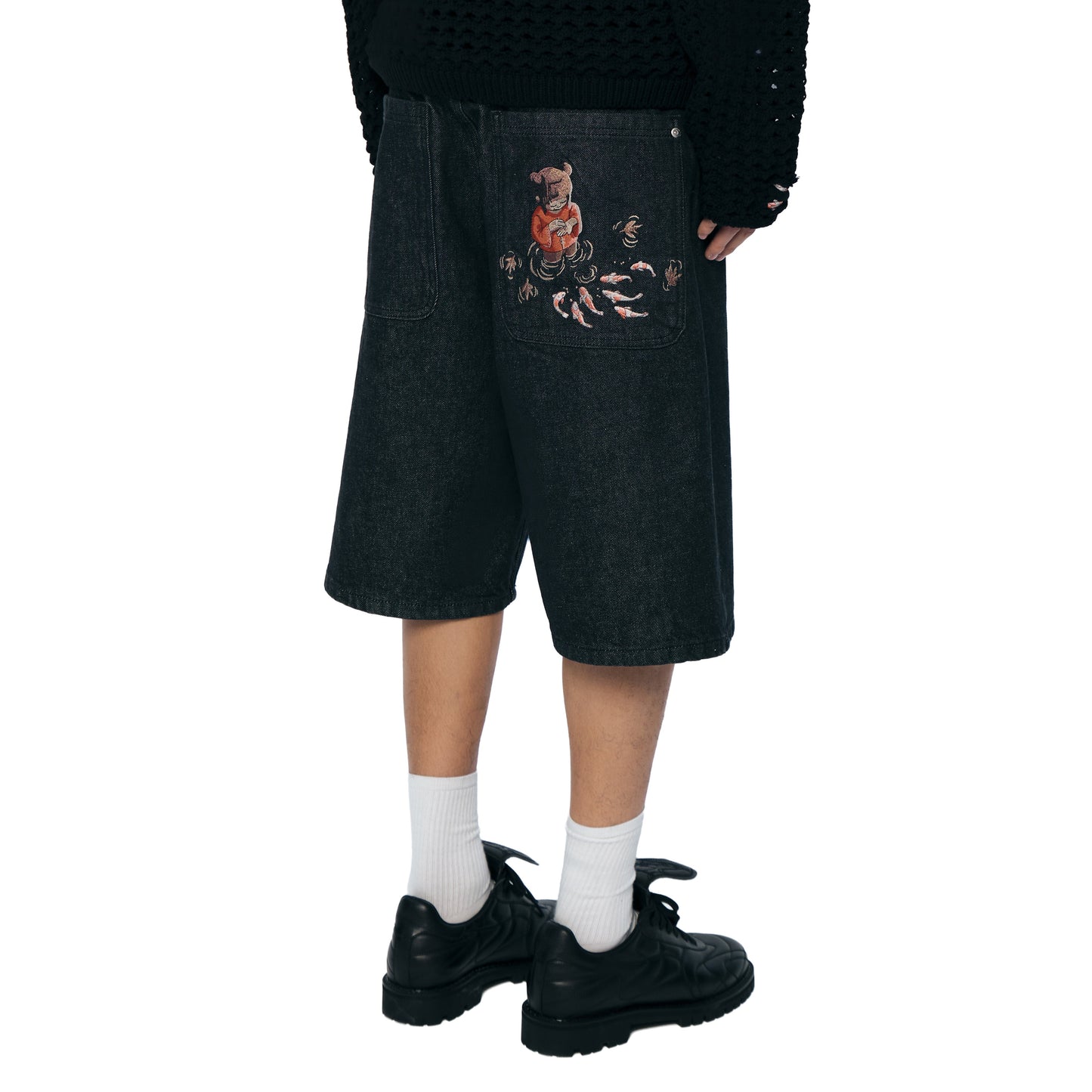 "koi fish v2" Jorts raw black