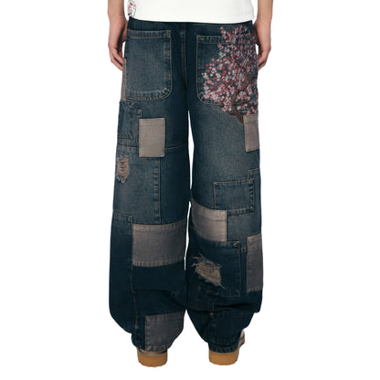 "blossom v2" patchwork Denim dark indigo