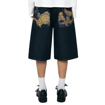 "whales v2" Jorts dark indigo