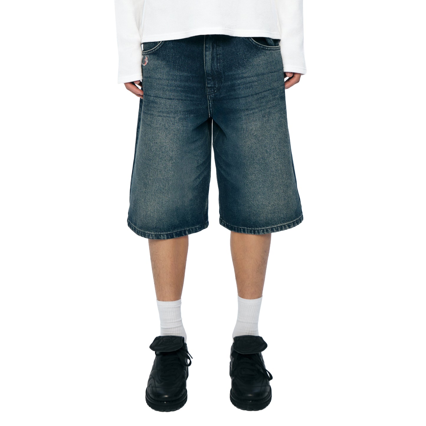 "koi fish v2" Jorts washed indigo