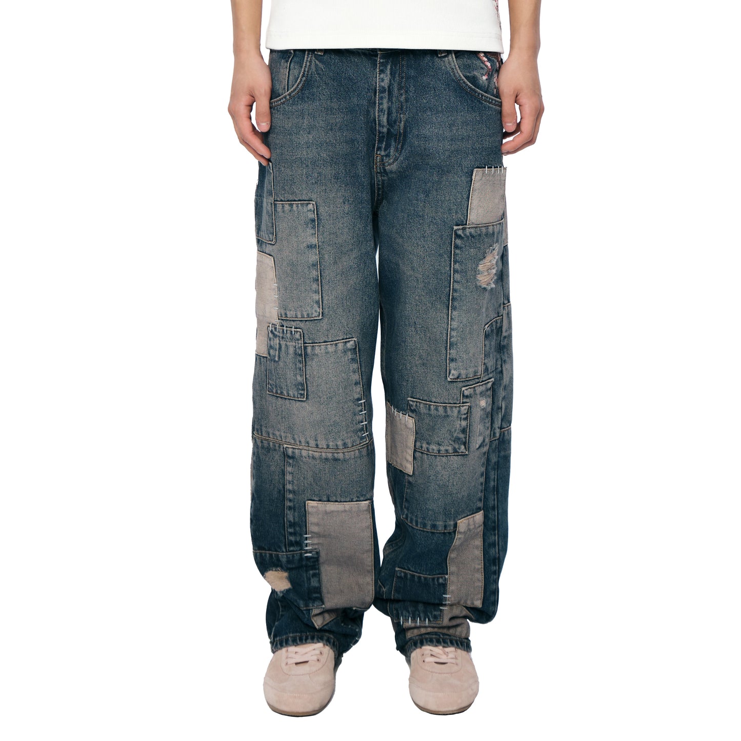 "blossom v2" patchwork washed Denim