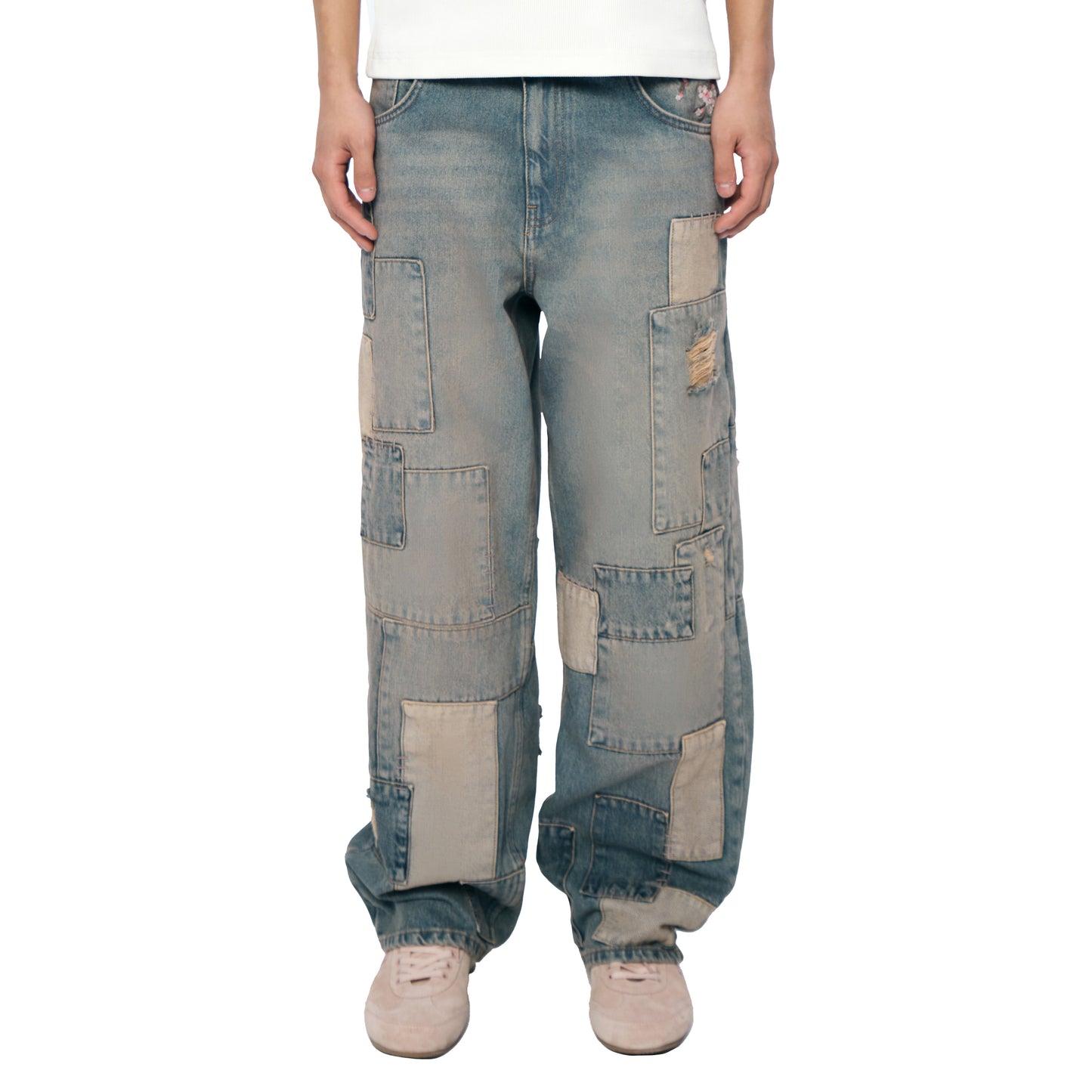 "blossom v2" patchwork Denim light blue