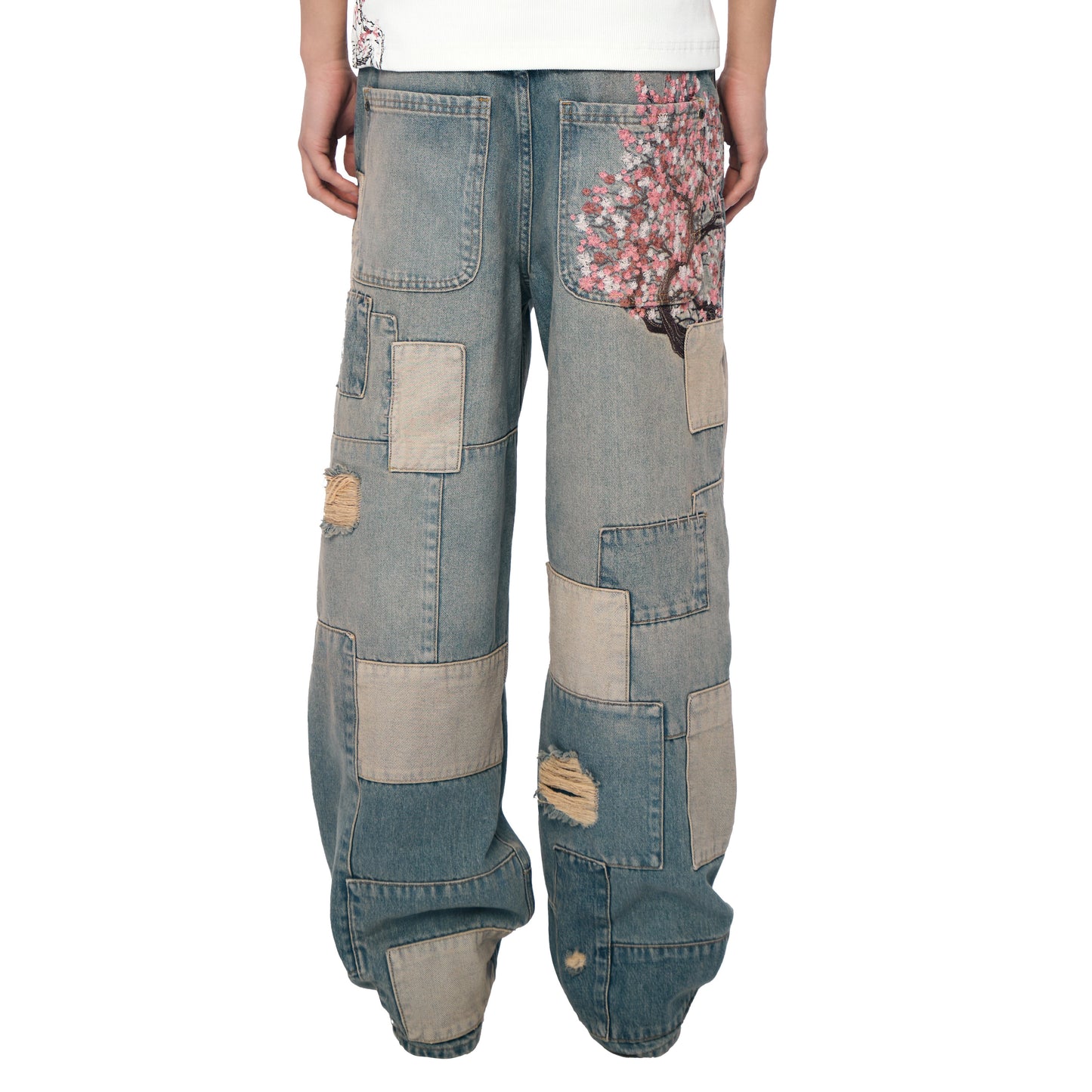 "blossom v2" patchwork Denim light blue