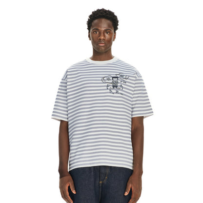 "koi" T Shirt grey striped