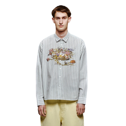 "garden of eden" white-green striped Shirt