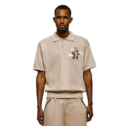 "on air" Polo knit beige