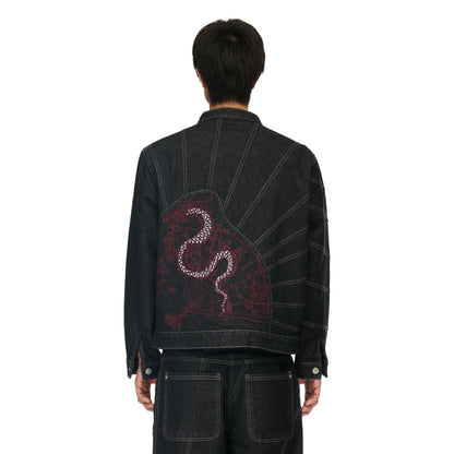 "yakuza" raw denim Jacket