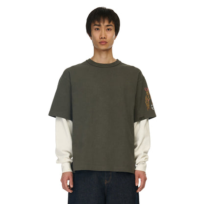 "yakuza" layered Longsleeve khaki