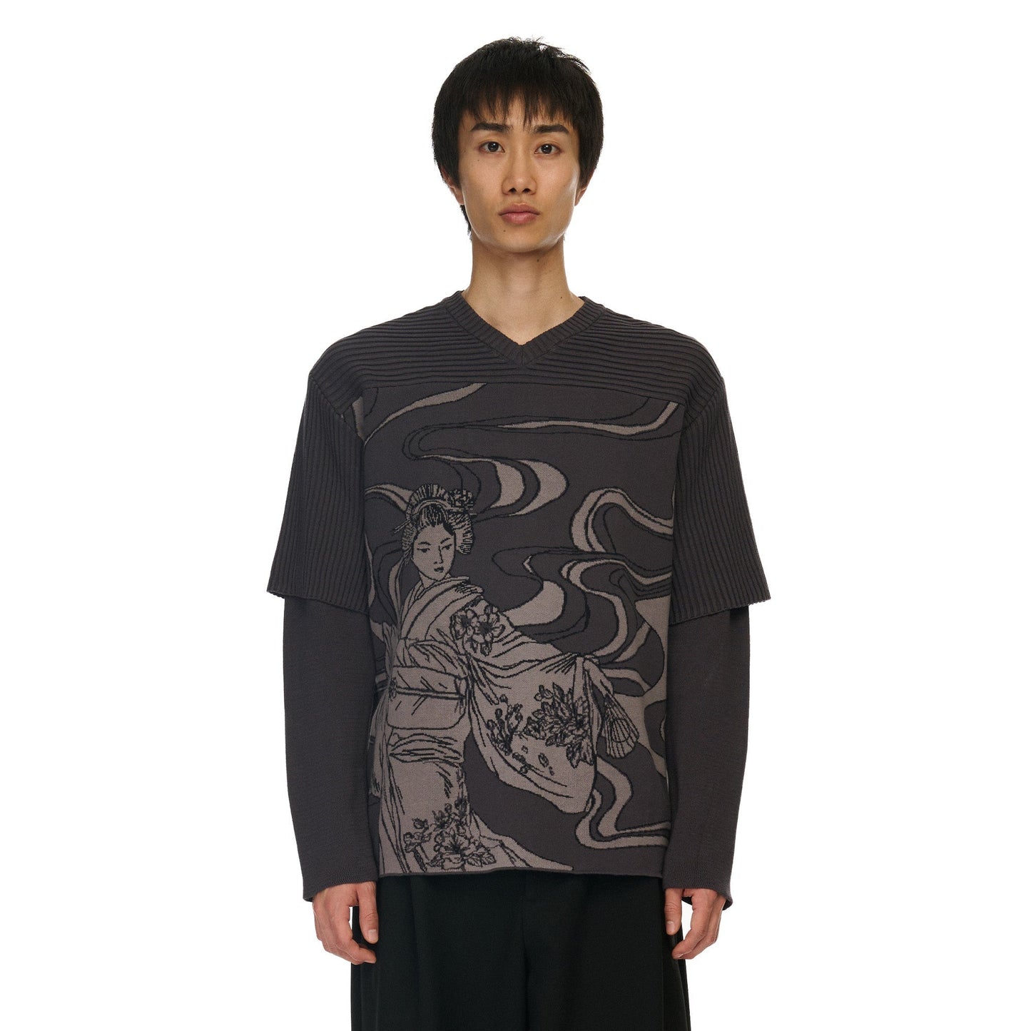 "yakuza" Layered knitted Jersey