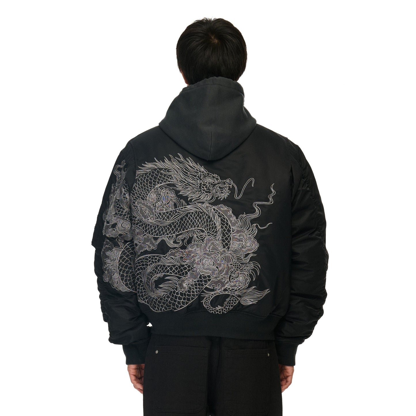 "yakuza" bomber Jacket black