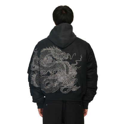 "yakuza" bomber Jacket black