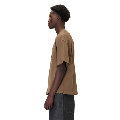 "aziza" waffle T Shirt brown