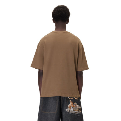 "aziza" waffle T Shirt brown