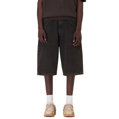 "aziza" brown washed Jorts