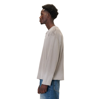 "aziza" waffle Longsleeve taupe